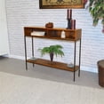 thumbnail image 2 of Bowery Hill Modern Metal Console in Chestnut and Black, 2 of 4