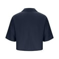 thumbnail image 4 of Cropped Shirts for Men Short Sleeve Button-Down Collared Tshirts Shirt Casual Lightweight Solid Color Breathable Loungewear Beach T-Shirts, 4 of 8