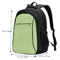 thumbnail image 5 of Wukai Green Gingham Travel Laptop Backpack: Business Water-Resistant Bag with USB Charging Port, Ideal College Backpack for Men & Women, 5 of 6