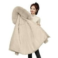 thumbnail image 4 of Breezora Women Winter Puffer Coat Thicken Lined Down Parka Outerwear for Cold Weather Comfort and Fashionable Style with Lightweight Warmth L Size Beige, 4 of 9