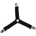 thumbnail image 1 of 4pcs Élastique Coin Clip Feuille de Lit Support Feuille de Fixation avec Triangle Modèle de Conception pour Tenir les Nappes de Matelas Slipcovers (Noir), 1 of 8