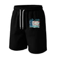 thumbnail image 2 of JULMCOMO Father's Day Men's Shorts DAD Letters Drawstring Red White Blue Loose 250 Anniversary USA Hawaiian Summer Shorts with Pockets Black 2XL, 2 of 4
