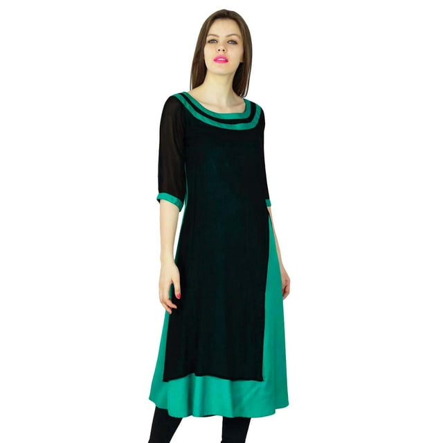 Phagun Kurta Designer Femme Kurti Ethnique Haut Tunique Rayonne & Robe en Georgette