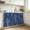 thumbnail image 3 of Dark Blue Botanical Cabinet Curtain 28"W x 51"L, Vintage Floral Plants Branch Dust-Proof Privacy Curtain for Closet Shelves Self Adhesive, Sink Skirt for Bathroom Vanity Kitchen Laundry Room, 3 of 9