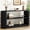 Black, variant on YWEN Modern Curved Console Table 59-Inch Oval Fluted Entry Sofa Table with Open Storage Shelves for Living Room Entryway Hallway Furniture