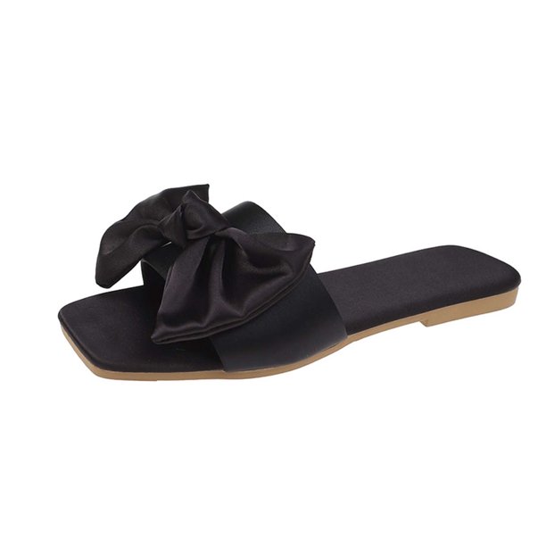 Amzcrzy Zapatos de mujer,Zapatos de mujer,Zapatillas de mujer, Zapatillas planas de verano para mujer, con punta cuadrada y lazo, informales y cómodas. Sandalias Mujer Zapatillas De Casa