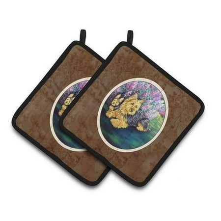 

Australian Terrier & Puppy Pair of Pot Holders 7.5 x 3 x 7.5 in.