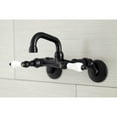thumbnail image 2 of Kingston Brass KS512MB Kingston Two-Handle 2-Hole Wall Mount Bar Faucet in Matte Black, 2 of 8