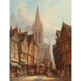 thumbnail image 2 of Henry Thomas Schafer 19x24 Black Ornate Framed Double Matted Museum Art Print Titled: Market Day in Honfleur, Normandy (1885), 2 of 5