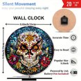 thumbnail image 5 of Sugar Skull Round Wall Clock, Colorful MDF Wood Day of the Dead Home Decor Art, Dia de los Muertos Halloween Decoration, 5 of 5