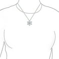 thumbnail image 5 of Bling Jewelry Womens Holiday Party Snowflake Pendant Necklace & Earrings Set Clear CZ Sterling Silver, 5 of 8