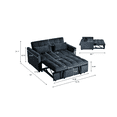 thumbnail image 2 of BSHTI 52.75”3-Position Adjustable Velvet Futon Sofa Bed, Convertible Loveseat Sleeper with Pull-Out Bed for Small Space, Modern Tufted Chaise, Black, 2 of 13