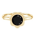 thumbnail image 4 of Rosec Jewels Real Black Onyx Flower Engagement Ring 1 Carat - Bezel Set Onyx Solitaire Ring - AAA Grade - with Jewelry Box, 10K Yellow Gold, US 3.50, 4 of 8