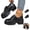 Black, variant on Willtoo Womens British‑Inspired Lace‑Up Walking Shoes Round‑Toe Chunky Lug‑Sole Low‑Top Block‑Heel Fashion Footwear for Daily Wear