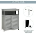 thumbnail image 6 of Costway Bathroom Storage Wood Floor Cabinet with Double Shutter Door Gray, 6 of 11