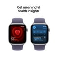 thumbnail image 3 of Open Box Apple Watch Series 11 [GPS 42mm] Smartwatch with Silver Aluminum Case with Purple Fog Sport Band - M/L, 3 of 10
