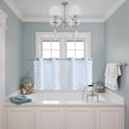thumbnail image 3 of 2 Panels Kitchen Tier Curtains 39 Inch Length, Blue White Plaid Grommets Window Treatment Curtain, Modern Minimalist Geometric Checked Thermal Curtains Drapes for Living Room/Bathroom, 3 of 9