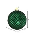 thumbnail image 2 of Vickerman 4" Midnight Green Durian Glitter Ball Ornament, 6 per Bag, 2 of 3