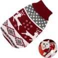 thumbnail image 1 of Suéter cálido para perros, ropa para perros y gatos, suéter navideño para mascotas, suéter suave y grueso para mascotas, cuello alto de punto para gatos y perros en climas fríos, rojo, 1 of 5
