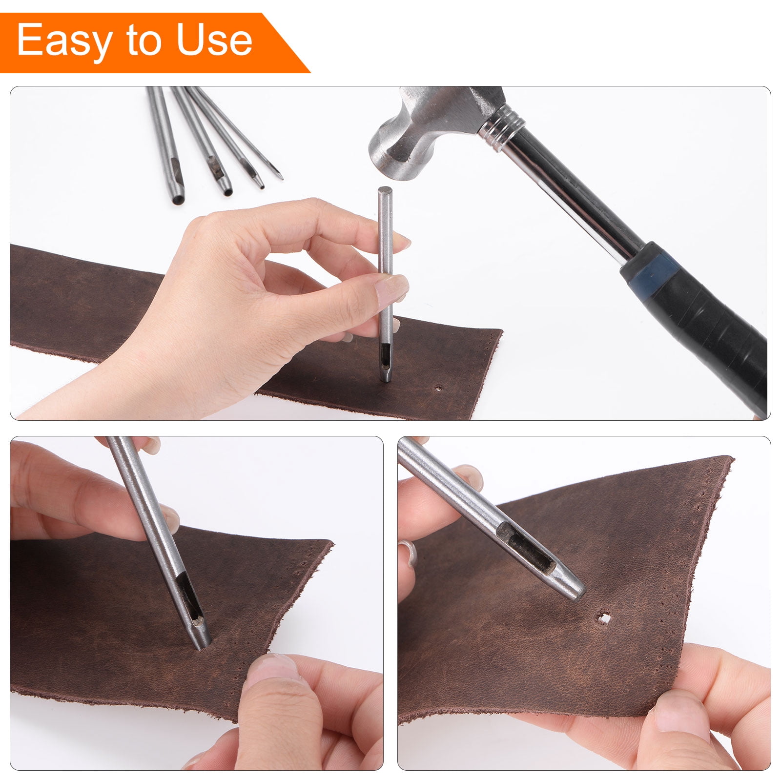 Uxcell Hollow  Punch Tool 39mm Hole Punch Carbon Steel for Watch Belts Leather