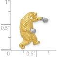 thumbnail image 5 of 14K Yellow & Rhodium With White Satin D/C Boxing Bear Chain Slide (19 X 15) Made In United States k6009, 5 of 6