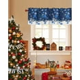 thumbnail image 5 of Christmas Valance for Windows,Winter Snowflakes Merry Christmas Ball Ornaments Xmas Snowflake Sparkle Blue Window Treatments 1 Panel Short Curtains for Kitchen Windows Bathroom Bedroom,54 x 18 Inch, 5 of 6