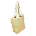thumbnail image 2 of Eco Friendly Small Natural Burlap Tote Bag with Cotton Trim 15 x 12 x 6 Natural w/White Trim, 2 of 5