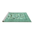 thumbnail image 2 of Ahgly Company Machine Washable Indoor Round Animal Turquoise Blue Traditional Area Rugs, 4' Round, 2 of 4