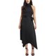 thumbnail image 1 of Vince Camuto Vestido midi con cinturón y cuello halter para mujer, negro, 6, 1 of 1