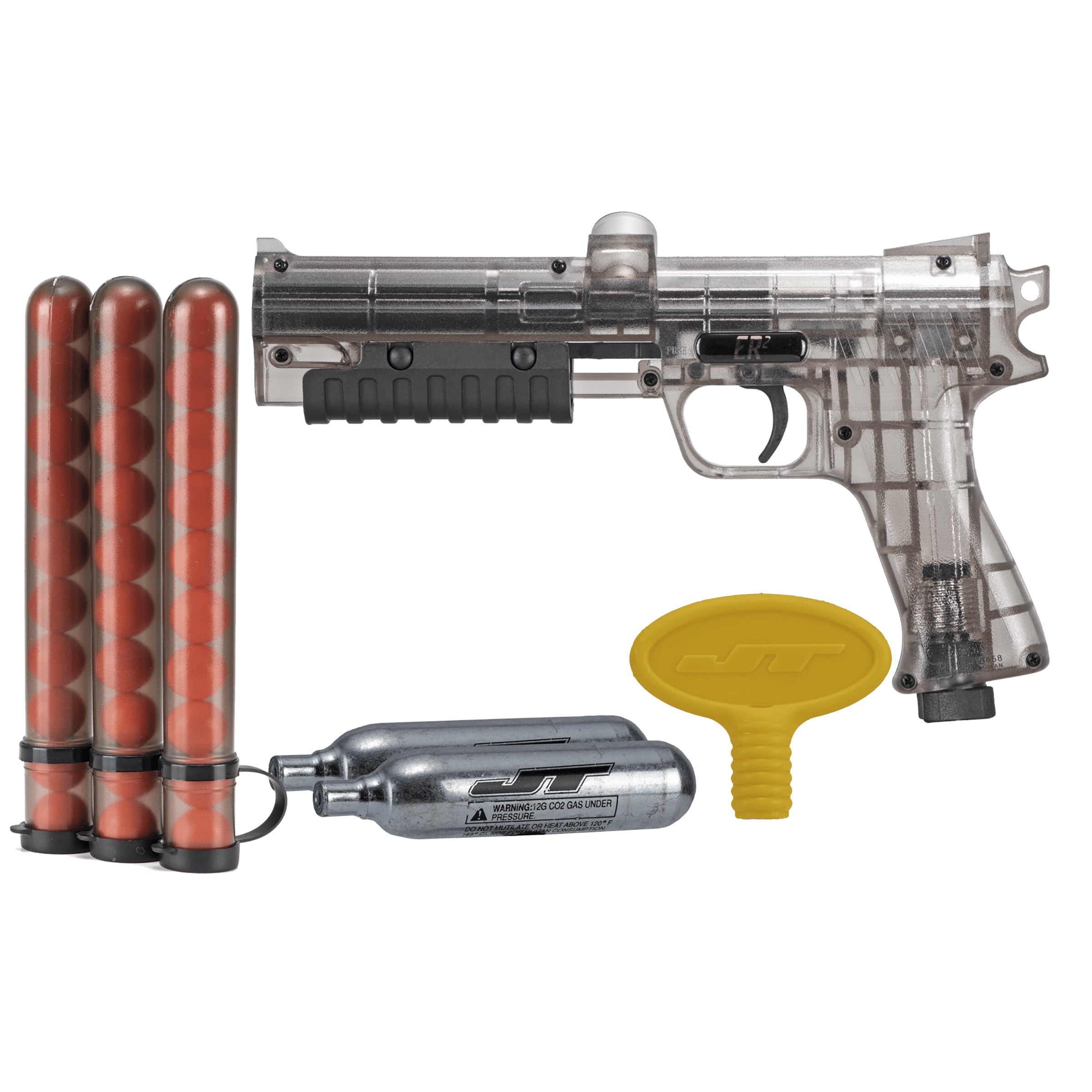 Marqueur de paintball Pistolet à peinture Concept avec trémies vecteur