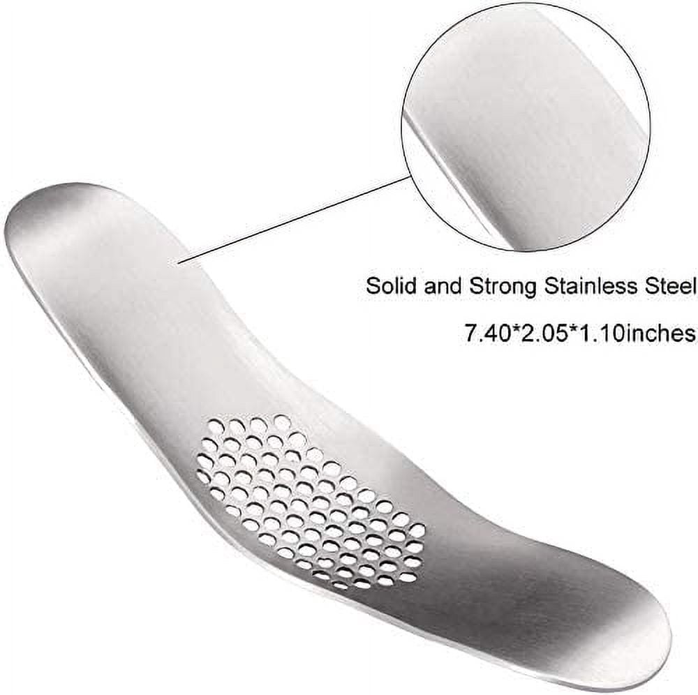 Garlic Press 304 Stainless Steel Rocker Mincer Food Grade with Silicone Peeler Garlics, Color Random