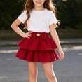 thumbnail image 5 of CHEEREAM Mini Skirt For Kids Flowy High Waisted Bow Tie Ruffle Hem Short Skirts Girls Cute Boho A-Line Layered Beach Skirt, 5 of 9