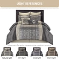 thumbnail image 3 of Lanco Damask 8 Piece Comforter Set, Silver/Ivory, King, Fill Polyester, Patchwork, 3 of 7