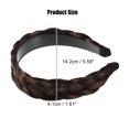 thumbnail image 2 of Unique Bargains 1 Pcs 1.61 Inch Wide Synthetic Hair Braided Headband Hair Hoop for Women and Girl Light Brown, 2 of 7