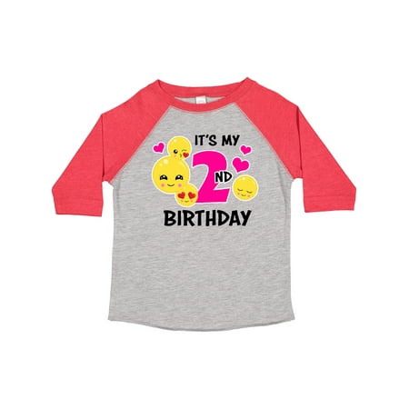 

Inktastic Its My 2nd Birthday with Smiling Emoticons Gift Toddler Toddler Girl T-Shirt