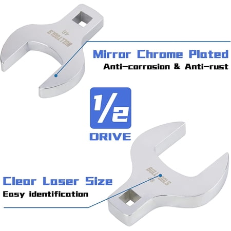 1/2" Drive Jumbo Crowfoot Wrench Set,14-Piece Metric Crows Foot Wrench Set 27 to 50mm Chrome Vanadium Steel Big Crowfoot Wrench