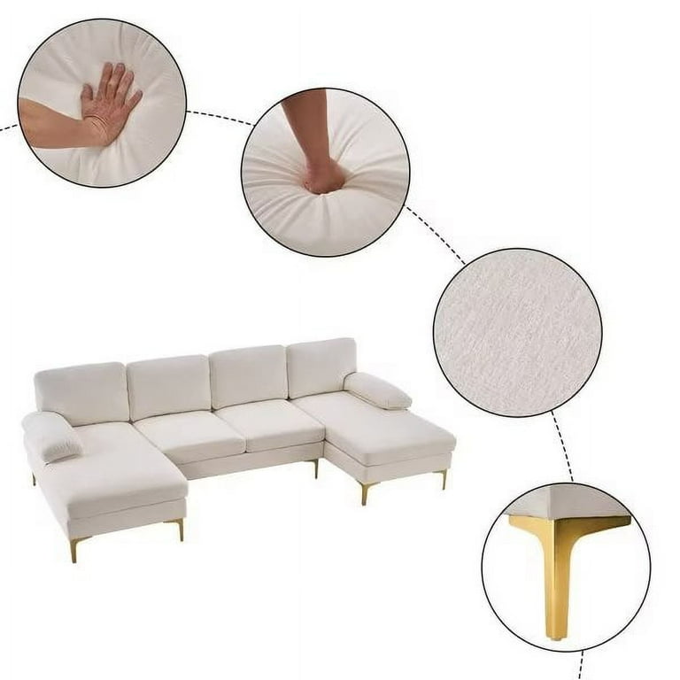 Sofamania classic large linen fabric sectional sale sofa l shape couch with wide chaise