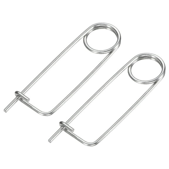 Uxcell 2-Pack Brooch Shape Cotter Safety Pin, M2x45mm Stainless Steel Pins Quick Lock Brooch Fastener Heavy Retainer Clips
