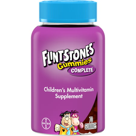 Flintstones Gummies Complete Children's Multivitamins, Kids Vitamin Supplement with Vitamins C, D, E, B6, and B12, 70 (Best Toddler Multivitamin 2019)