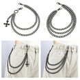 thumbnail image 2 of lanema Cross Shape Pendant Pant Chain Women Multiple Layer Street Metal Jeans Chain, 2 of 13