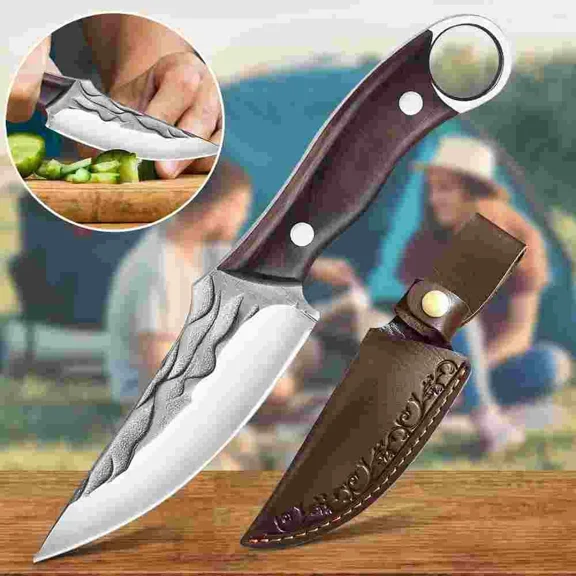 Boning Knife Chef'S Meat Cleaver High Carbon Steel Fixed Blade Hunting Knife Us