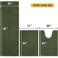 thumbnail image 3 of HAKUNA Upgrade Extra Large Oliver Green Bathroom Rug Set 3 Pieces Ultra Soft, Thick Absorbent Bath Mats, Non Slip Chenille Toilet Mat for Bathroom, Bedroom, Kitchen, 3 of 8