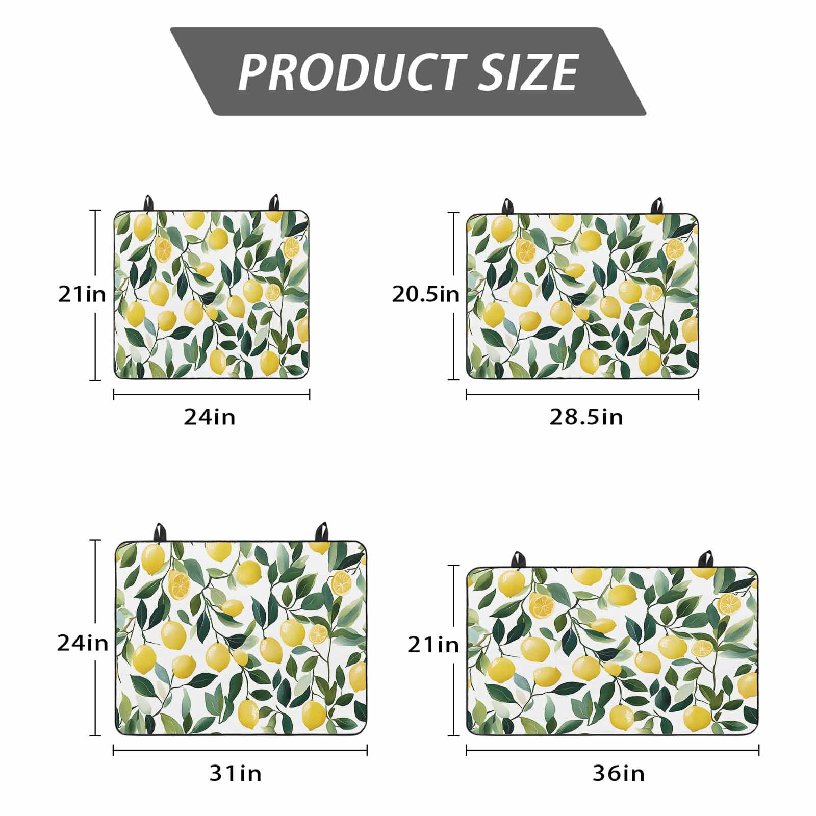 Summer Lemon Stove Top Cover for Electric Stove, Heat-proof & Non Slip Glass Top Stove Cover Protector, Yellow Fruits Green Botanical Pastoral Kitchen Flat Cooktop Rubber Mat 24x21 Inches