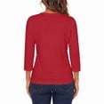 thumbnail image 3 of Women's 3/4 Sleeve Crew Neck Cotton T Shirts Soft Stretchy Casual Daily Wear Layering Tops Classic Fit, 3 of 8