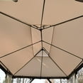 thumbnail image 6 of 10' x 13' Patio Gazebo with Mosquito Netting, Outdoor Canopy with Screen, Double Soft Roof with Heavy Duty Frame for Backyard Garden Lawn and Deck, Khaki, 6 of 8