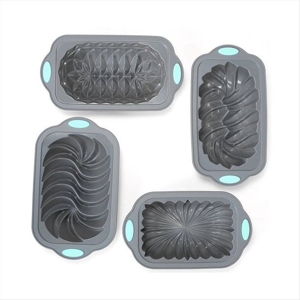 Juego de 4 Moldes Antiadherentes para Horno de Cocina, Moldes para Pan y Tostadas, para Pan de Plátano, Pan de Sándwich, Bizcocho y Pastel de Carne
