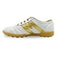 thumbnail image 3 of Manriquez Botines de fútbol piel tachones turf césped artificial blanco oro, 3 of 5