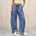 thumbnail image 5 of Ynynloco Women's Baggy Wide Leg Pants High Waisted Athletic Sweat Pants Fall Winter Baggy Workout Pant with 2 Pocket, 5 of 9