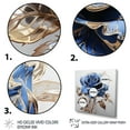 thumbnail image 3 of Designart "Gold and Blue Rose in Glass III" Floral Framed Wall Art Decor - Traditional Blue Rose Entryway Framed Wall Art, 3 of 6