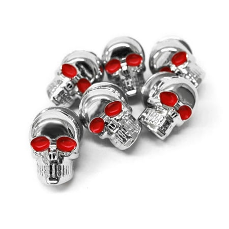 Krator Motorcycle 6 x Skull Chrome Bolts - Custom Chrome Motorcycle used for License Plate bolts, Windshield bolts and any 6mm thread, fits HONDA YAMAHA KAWASAKI SUZUKI HARLEY CRUISERS